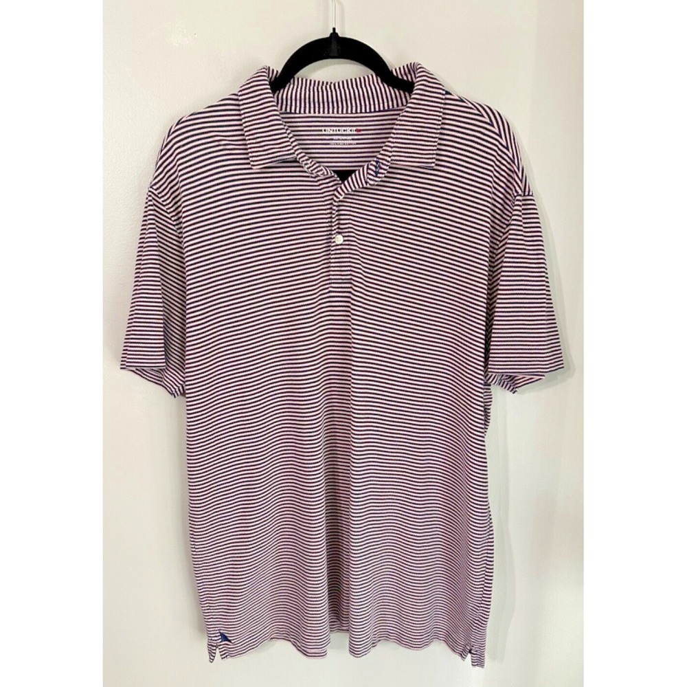 UNTUCKit Shirt‎ Mens XXL Navy And Pink Shortsleeve 100% Pima Cotton Polo - Picture 2 of 8